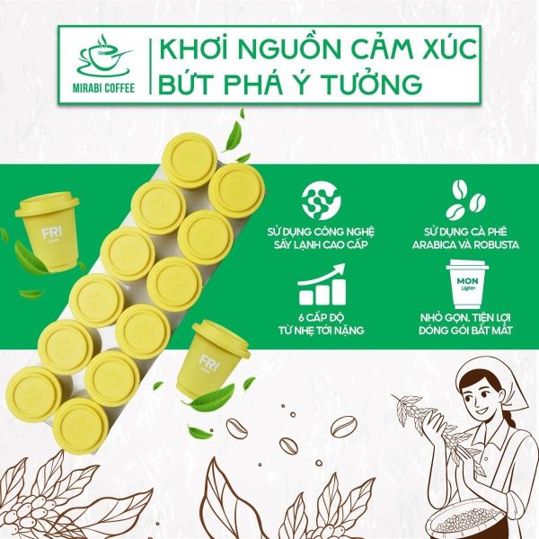 Combo 12 viên cà phê hòa tan nguyên chất FRIDAY