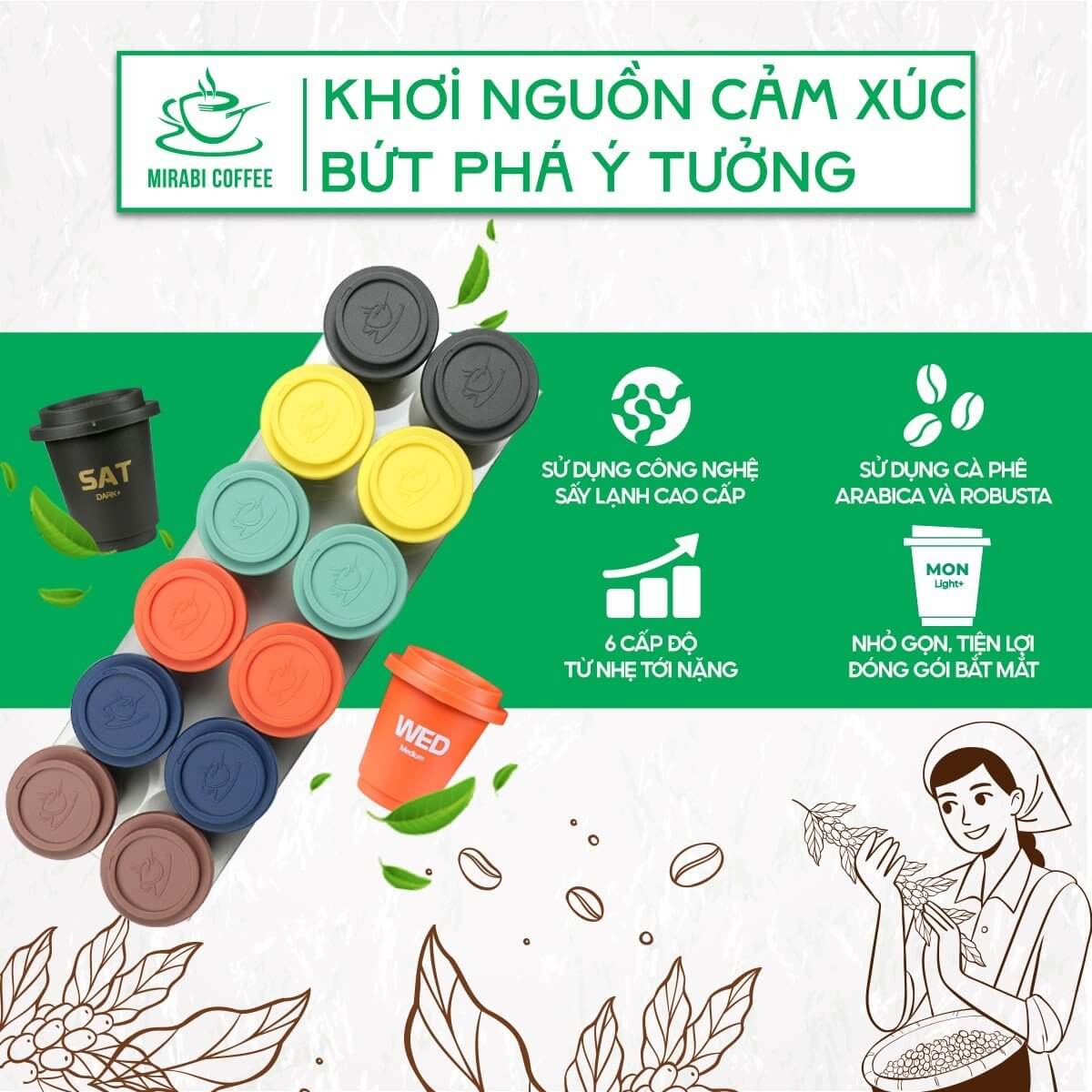 Combo 12 viên cà phê hòa tan nguyên chất MIX Combo 12 viên cà phê hòa tan nguyên chất MIX