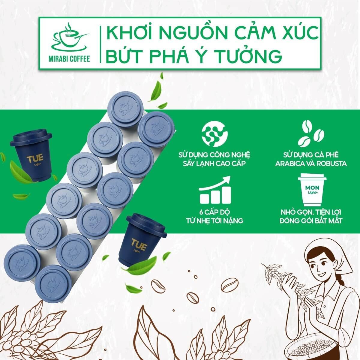 Combo 12 viên cà phê hòa tan nguyên chất TUESDAY Combo 12 viên cà phê hòa tan nguyên chất TUESDAY